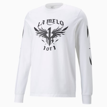 T-Shirt de Basket One of One Long Sleeve Homme, Puma White, small