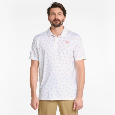 メンズ ゴルフ MATTR スプリング ポロシャツ, Bright White-Hot Coral, small-JPN