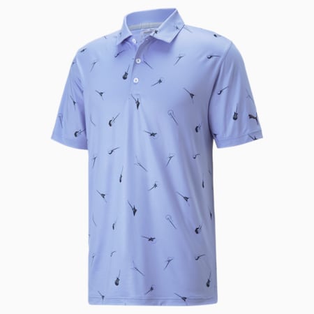 CLOUDSPUN Chords Golf Polo Shirt Men, Lavendar Pop-Navy Blazer, small