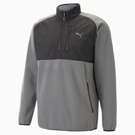 Sherpa Herren Golf Sweatshirt mit kurzem Reißverschluss, QUIET SHADE-Puma Black, small