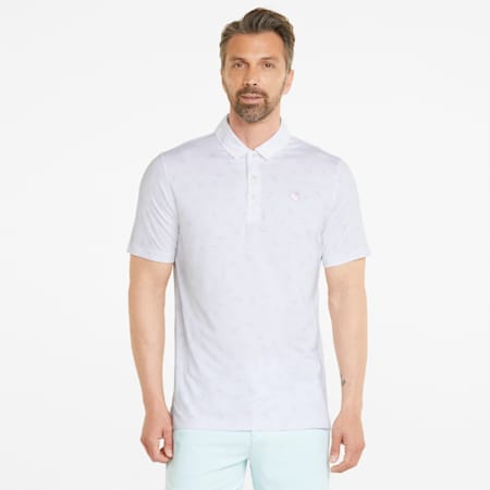 メンズ ゴルフ PUMA x ARNOLD PALMER チャレンジャー ポロシャツ, Bright White-Lavendar Pop, small-JPN