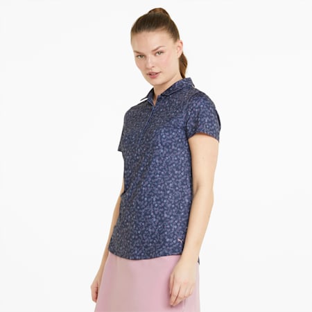 Mattr Fancy Plants Women's Golf Polo Shirt, Navy Blazer-Pale Grape, small-AUS
