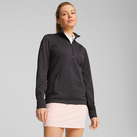 CLOUDSPUN Rockaway Golf-Sweatshirt mit halbem Reißverschluss Damen, PUMA Black, small