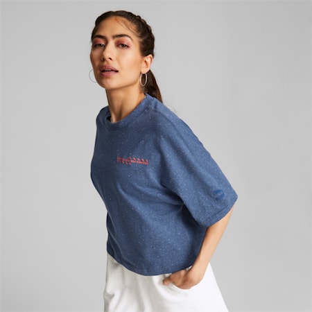 RE:Collection Relaxed Tee Women, Blazing Blue Heather, small