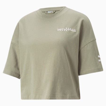RE:Collection Relaxed Tee Women, Pebble Gray Heather, small