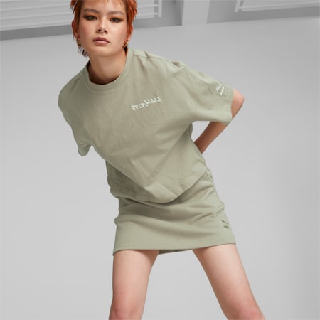 T-shirt RE:Collection Relaxed da donna, Pebble Gray Heather, small