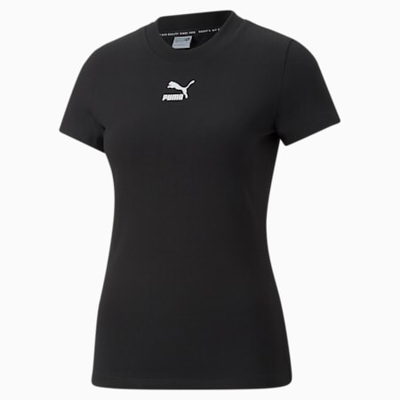 T-shirt slim Classics Femme, Puma Black, small-DFA