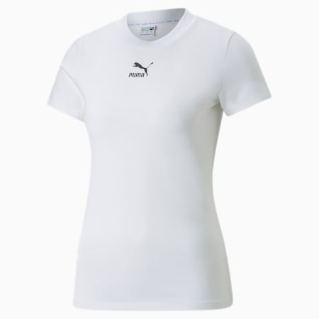 T-shirt slim Classics Femme, Puma White, small-DFA