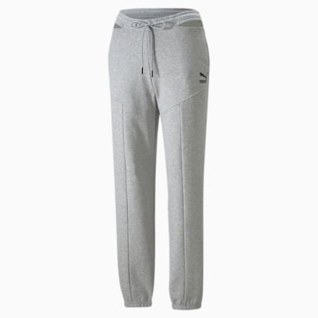 PUMA Women's Sweat Jogger Pants (Light Grey Heather, Large