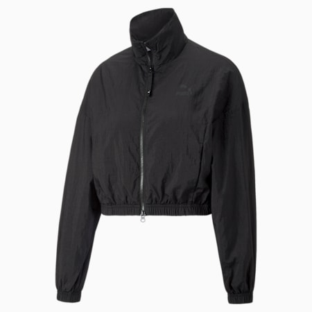 Dare To Woven Track Jacket Women, Puma Black, small-DFA