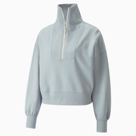 Infuse sweatshirt met halve rits voor dames, Platinum Gray, small