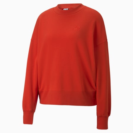 Infuse Crew Neck Women's Sweatshirt, Burnt Red, small-AUS