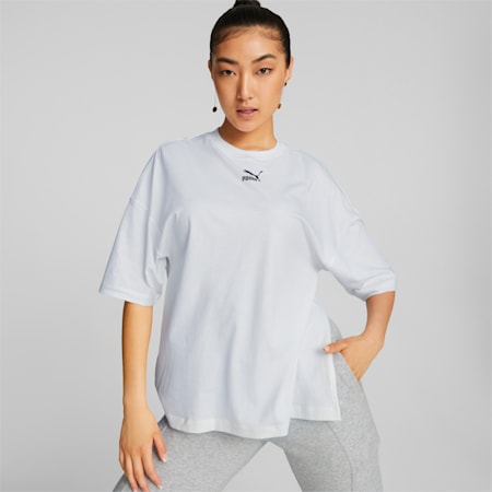 T-shirt oversize Classics Femme, Puma White, small-DFA