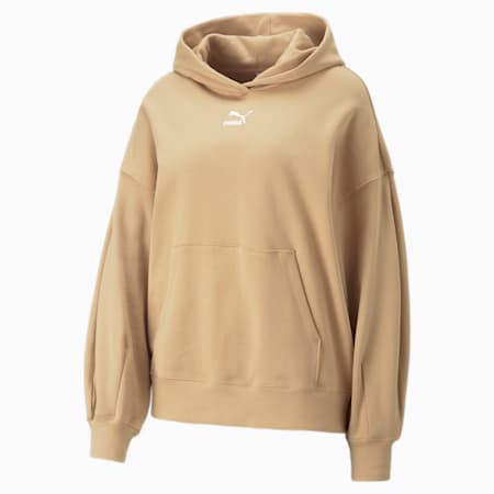 Classics Oversized Hoodie Women, Dusty Tan, small-DFA