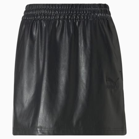 T7 Synthetic Mini Skirt Women, Puma Black, small-PHL