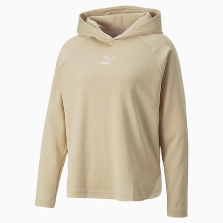 T7 Relaxed Hoodie Women, Light Sand, small