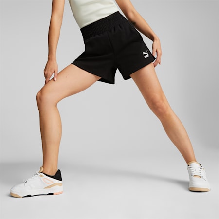 T7 Women's High Waist Shorts, Puma Black, small-AUS