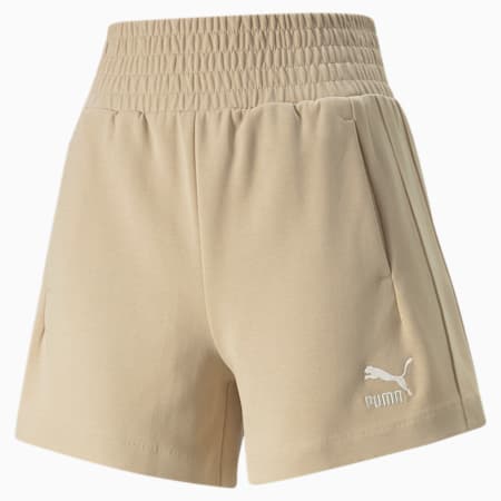 T7 High Waist Shorts Women, Light Sand, small-DFA