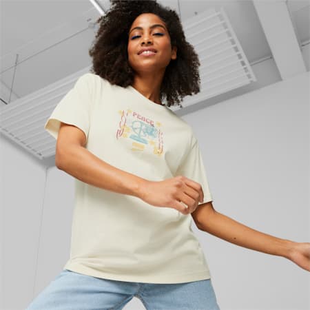 Downtown Relaxed Graphic Tee Women, no color, small-PHL