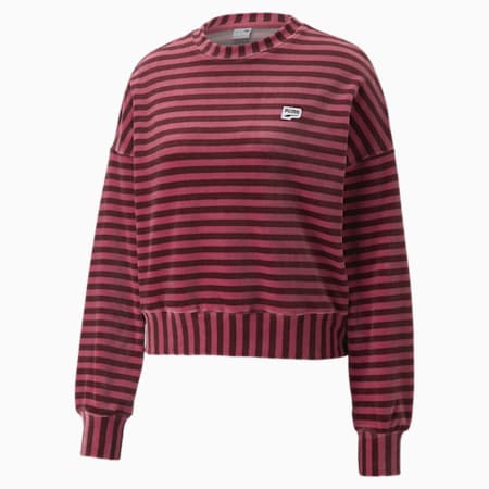 Downtown Velour Crewneck Sweatshirt Women Dusty Orchid PUMA SHOP ALL PUMA PUMA