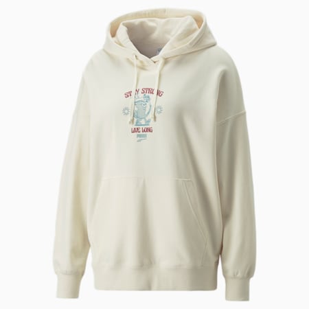 Downtown Graphic Women's Oversized Hoodie, no color, small-IND