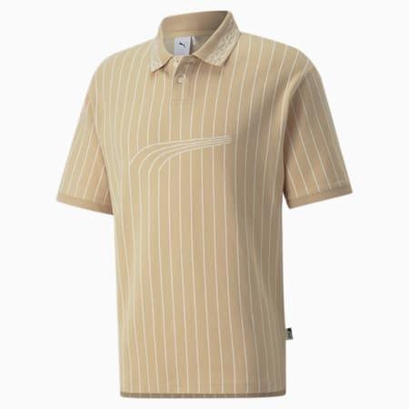 Players' Lounge Polo Shirt Men, Light Sand-AOP, small-THA