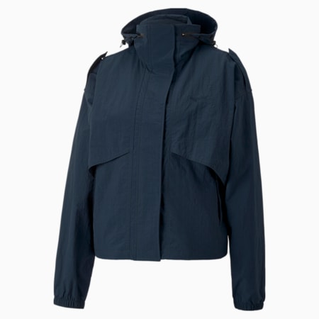 INLAND Short Woven Jacket Women, Marine Blue, small-DFA