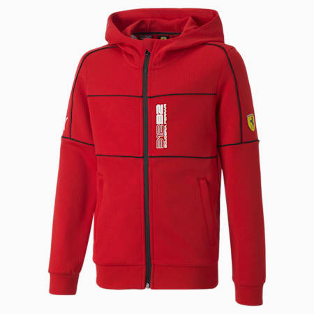 Blouson de survêtement à capuche Scuderia Ferrari Race Enfant et Adolescent, Rosso Corsa, small-DFA