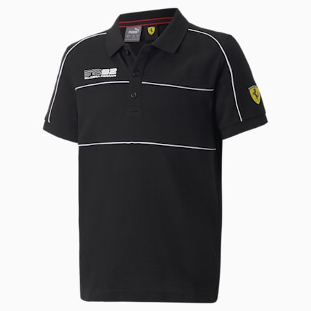 Scuderia Ferrari Race Motorsport Polo Shirt Youth, Puma Black, small-SEA