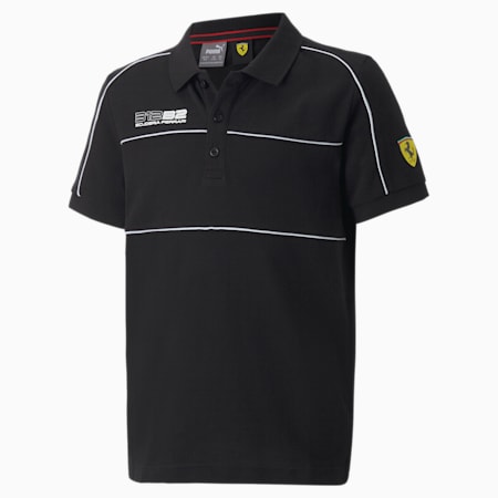 Scuderia Ferrari Race Motorsport Polo Shirt Youth, Puma Black, small-THA
