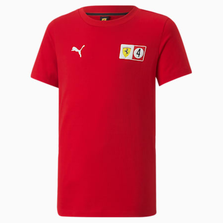 Scuderia Ferrari Race schild T-shirt voor jongeren, Rosso Corsa, small
