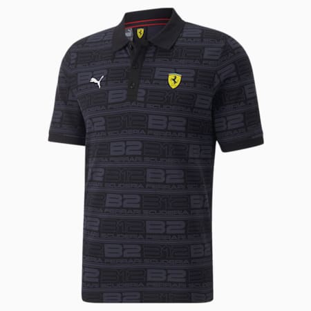 เสื้อเชิ้ตโปโลผู้ชาย Scuderia Ferrari Race Motorsport Polo Shirt, Puma Black, small-THA