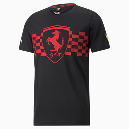 Scuderia Ferrari Race Tonal Shield T-Shirt Herren, Puma Black, small