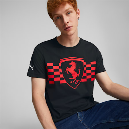 Scuderia Ferrari Race Tonal Shield Tee Men, Puma Black, small-PHL