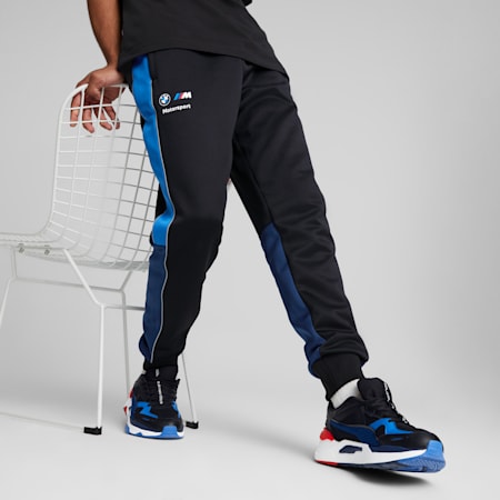 Large Feather - Track Pants - Electric Blue/ Black / Cyber Pink