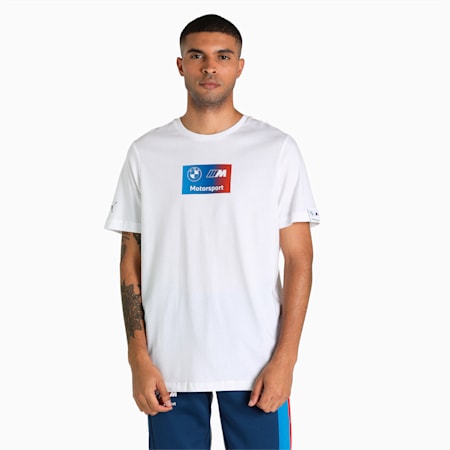 Kaos Logo BMW M Motorsport + Pria, Puma White, small-IDN