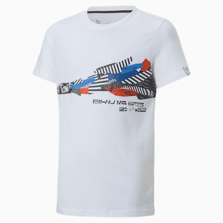 BMW M Motorsport Kids Car Graphic Youth T-Shirt, Puma White, small-IND