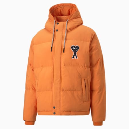 PUMA x AMI Puffer Jacket, Jaffa Orange, small