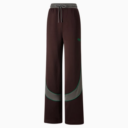 PUMA x PERKS AND MINI Wide Leg Pants Women, Dark Chocolate, small-DFA