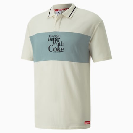 PUMA X COCA COLA Relaxed Fit Polo, Ivory Glow, small-IND