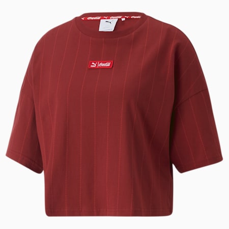 PUMA x COCA-COLA T-shirt met all-over-print voor dames, Intense Red, small