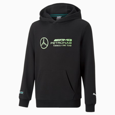 Mercedes-AMG Petronas Motorsport F1 Logo Hoodie Youth, Puma Black, small-IND