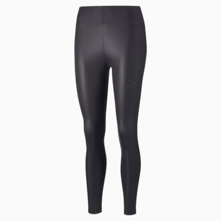 T7 Shiny High Waist Leggings Women, Puma Black, small-DFA