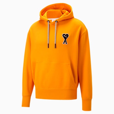 PUMA x AMI Hoodie, Jaffa Orange, small-PHL