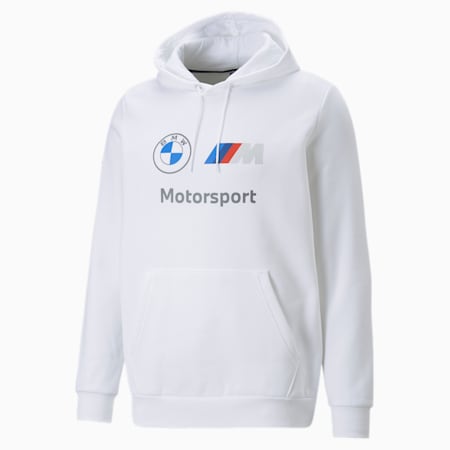 BMW M Motorsport Essentials Fleece Hoodie Men, Puma White, small-DFA