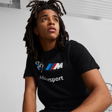BMW M Motorsport Essentials T-shirt met logo voor heren, Puma Black, small