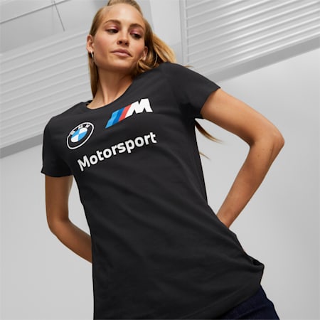 T-shirt BMW M Motorsport Essentials Logo Femme, Puma Black, small-DFA