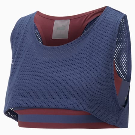 PUMA x JUNE AMBROSE Jersey Bra, Patriot Blue, small