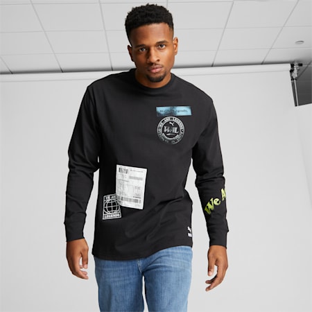 We Are Legends WRK.WR Men's Long Sleeve Tee, Puma Black, small