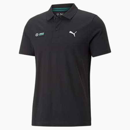 Mercedes-AMG Petronas Motorsport F1 Essentials Polo Shirt Men, Puma Black, small-PHL